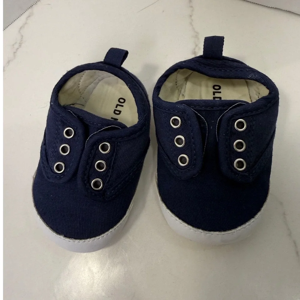 Baby Boy Shoe Bundle Ralph Lauren Camo Carters Bear Old Navy Navy Blue 0-6M 3 Pr